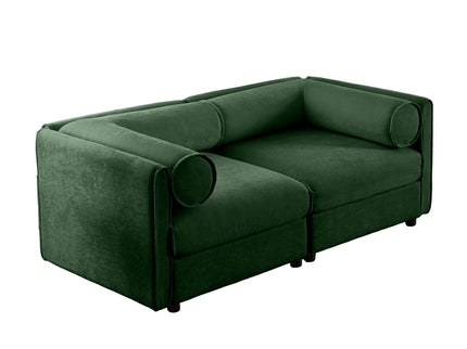 Stylish Sofa With Storage Seat And Cylindrical Backrest
