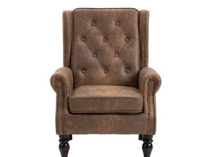 Modern Accent Armchair With Sturdy Wood Legs
