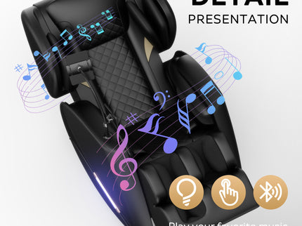 Massage Chair Recliner With Zero Gravity With Full Body Air Pressure - Black