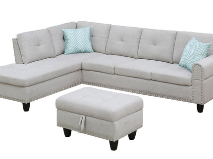 Alger - Left Hand Facing Sofa & Chaise With Ottoman