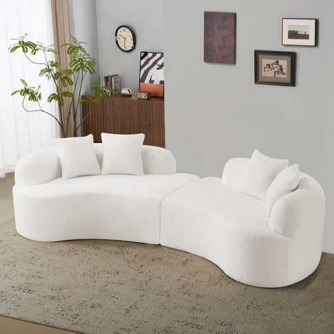 Curved 4 Seater Full Compression Sponge Sofa