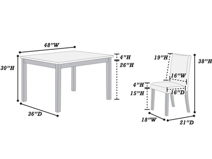Dining Table With 4 Upholstered Side Chairs