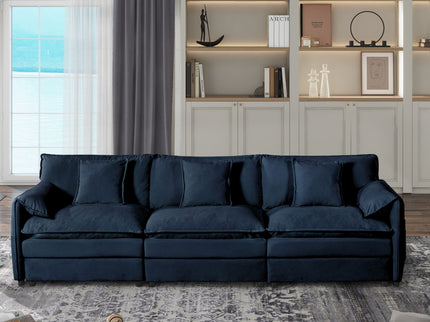 Modern Oversized Deep Seat Sectional Sofa With Pillows