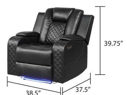 Benz - LED & Power Recliner With Adjustable Headrests And Ambient LED Lighting