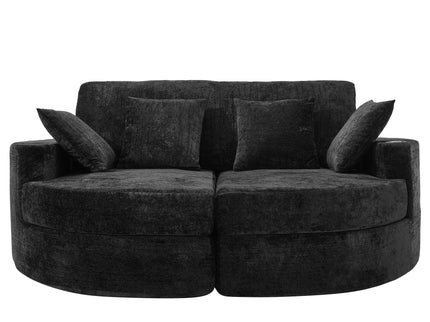 Boneless Design Upholstered Sofa Bed With Cup Holders