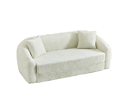 Curved Convertible Sofa, 2 In 1 Fold Out Bed With Pull Out Base And Deep Seat