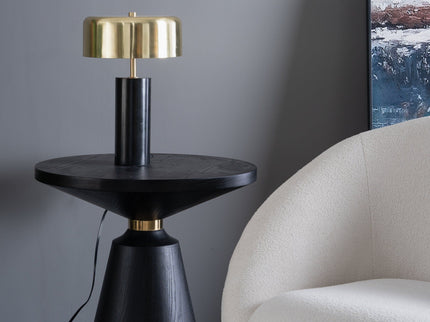 Desk Lamp With Drum Shade - Black