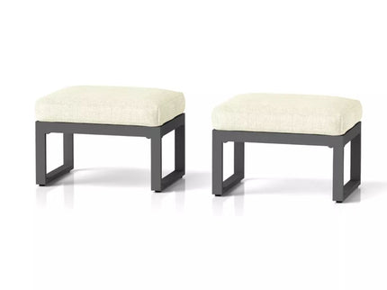 Patio All-Weather Ottomans With Thick Cushions (Set of 2)