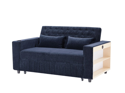 Pull-Out Sofa Bed Convertible Couch With Adjustable Backrest For Living Room