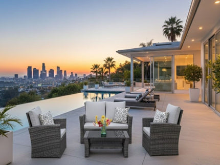 Modern Patio Set With Table And Cushions