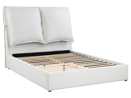 Corwyn - Queen Upholstered Panel Bed With Headboard Pillows - White