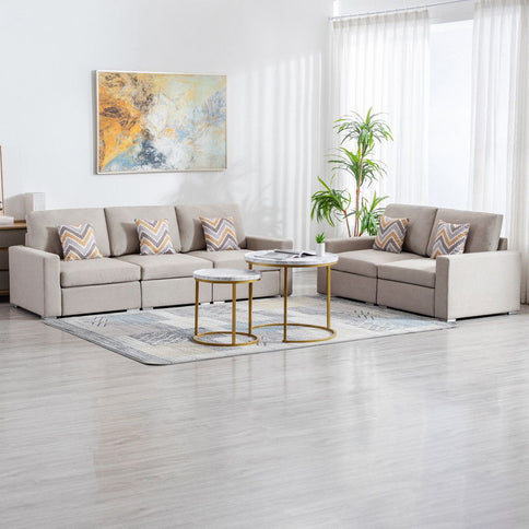Nolan - Fabric Sofa And Loveseat Living Room With Pillows And Interchangeable Legs