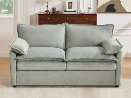 Modern Loveseat Sofa, Upholstered Couch With Side Storage Pockets