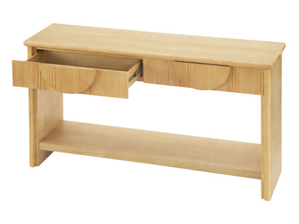 Fluted Console Table With Semi Circular Drawers - Natural