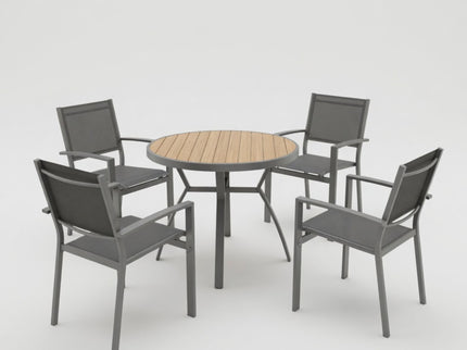 5 Piece Patio Dining Set & Table And Chairs For Outdoor Use - Gray