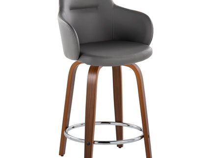 Boyne - Contemporary Fixed Height Counter Stool With Swivel With Round Footrest (Set of 2)