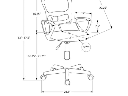 Office Chair, Adjustable Height, Swivel Ergonomic, Armrests, Contemporary