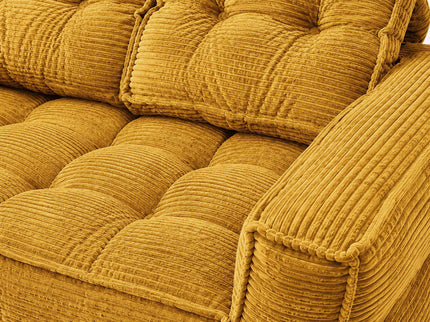 2 Seater Modular Corduroy Sofa With Chaise Lounge For Living Room