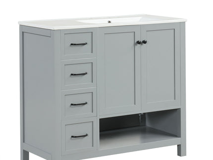 Modern Bathroom Vanity With Sink Top, 2 Doors And 2 Drawers