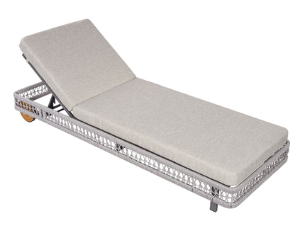 Outdoor Chaise Lounge & Wheels, 5 Position Adjustable Backrest