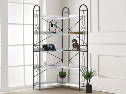 Industrial Style Corner Bookshelf With Thickened Iron Frame