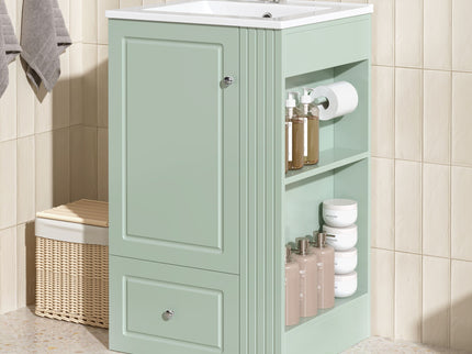 Modern Freestanding Bathroom Vanity With Sink, Soft-Close Drawer, Towel Bar