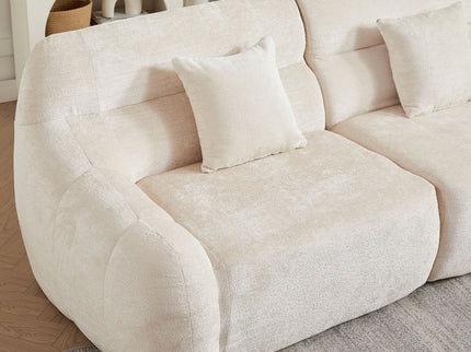 Luxury Curved Corner Sectional Sofa With 4 Pillows