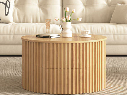 Round Lift Top Coffee Table With Hidden Storage For Living Room