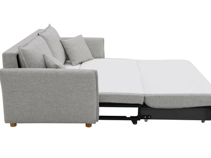 Oren - Chenille Sleeper Sectional Sofa With Storage 2 Toss Pillows - Gray