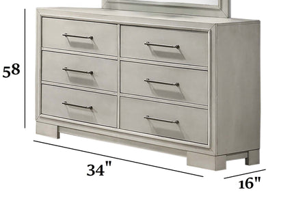 Dresser With Square Legs And Sleek Handles - Antique White