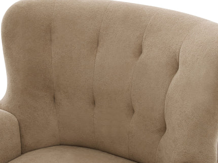 Armchair With Round Arm - Brown