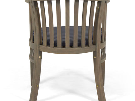 Outdoor Wooden Dining Chairs With Cushions (Set of 2)