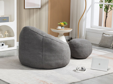Bedding Bean Bag Sofa Chair High Pressure Foam With Footrest