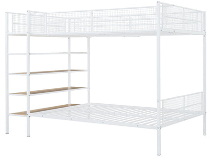 Bunk Bed With 5 Tier Shelves