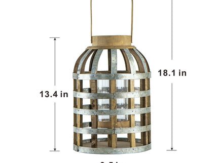 Decorative Lantern With Handle, Wooden Lantern For Indoor Outdoor, Home Garden Wedding