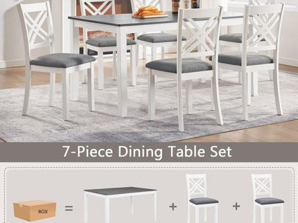 Kitchen Dining Set, Rectangular Dining Table & Upholstered Chairs