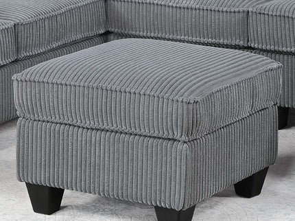Left Arm Facing Loveseat With USB Port And Storage Sectional Set With Corner Wedge Armless Chair And Cocktail Ottoman - Fog