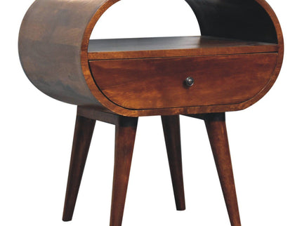 Large Chestnut Circular Bedside