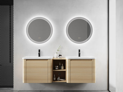 Wall Mounted Bathroom Vanity With Sink And Storage Shelves, Soft Close Doors