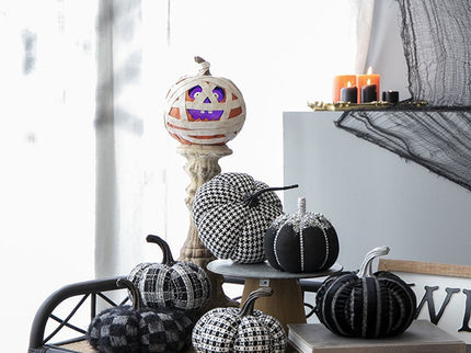 Plaid Pumpkin Decor, For Holiday Halloween Decoration