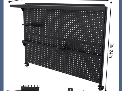 Clamp On Desk Pegboard With Single Monitor Stand