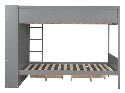 Bunk Bed With 2 Drawers And Multi Layer Cabinet