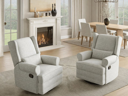 Extra Wide Swivel Recliner Glider Chair With Footrest