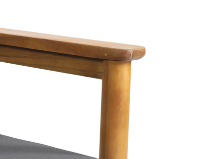 Outdoor Club Chair, Patio Chair With Teak Acacia Wood Frame - Dark Gray