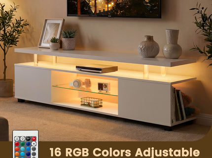 TV Stant With LED And Large Side Cabinet