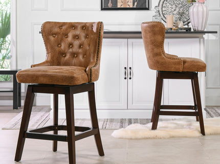 Holmes - Tufted High Back 360 Swivel Counter Height Barstool