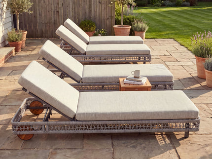 Outdoor Chaise Lounge & Wheels, 5 Position Adjustable Backrest