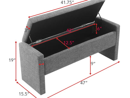 Modern Upholstered Large Bed End Bench With Storage