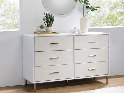 Myles - Dresser - White Champagne / Gold