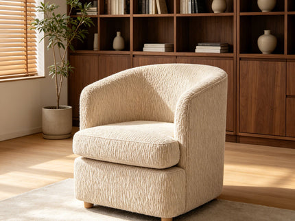 Arm Lounge Chair With Removable Seat Cushion - Light Brown